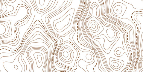 
Abstract topo contour map on white background, Topographic map, Topographic contour lines map seamless pattern. Geographic mountain relief diagram line wave carve pattern.