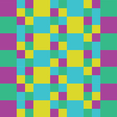 Colorful Geometric Squares Pattern – Purple, Green, Yellow, and Blue