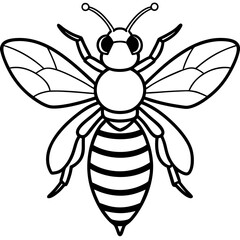 Geometric Bee Outline Vector