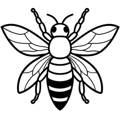 Geometric Bee Outline Vector