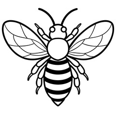 Geometric Bee Outline Vector