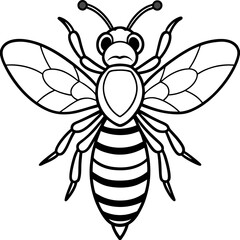 Geometric Bee Outline Vector