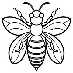 Geometric Bee Outline Vector