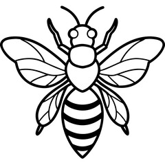 Geometric Bee Outline Vector