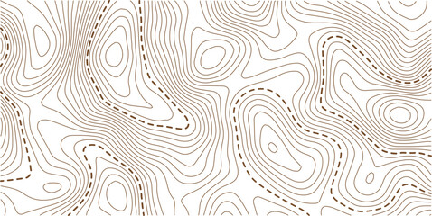 
Abstract topo contour map on white background, Topographic map, Topographic contour lines map seamless pattern. Geographic mountain relief diagram line wave carve pattern.