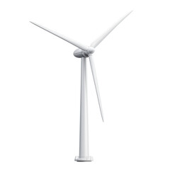 Modern Wind Turbine Generating Clean Energy on Turquoise Background for Renewable Energy Concept Transparent background or png