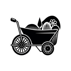 Garden Equipment Black Silhouettes  Farming Tools and Yard Work Icons Design