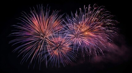 Fototapeta premium Vibrant Fireworks Display at Night