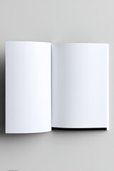 Naklejka premium Open Blank Book Mockup with White Pages and Black Spine
