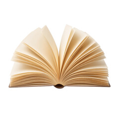 Open book with blank pages showcasing pages for writing and note-taking in a creative workspace Transparent background or png