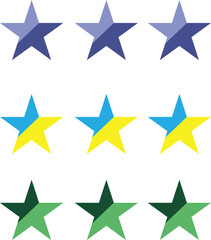 set of  9 stars rating