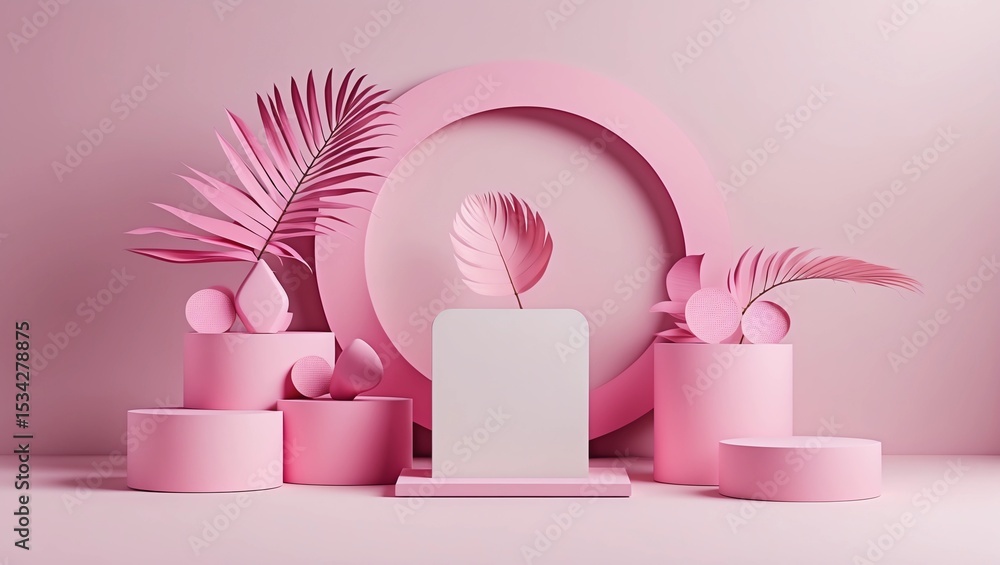 Poster abstract background, mock up scene geometry shape podium for product display. 3d rendering