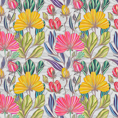 seamless pattern with flowers