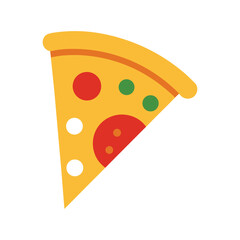 cheese pizza delicious fast food item color vector illustration on white background