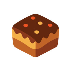 brownie delicious fast food item color vector illustration on white background
