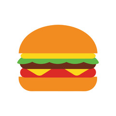 cheeseburger delicious fast food item color vector illustration on white background