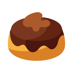 chocolate lava cake delicious fast food item color vector illustration on white background