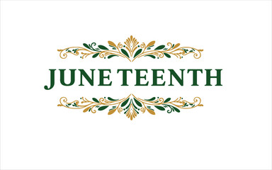 Elegant Green Juneteenth – Floral Emblem Style