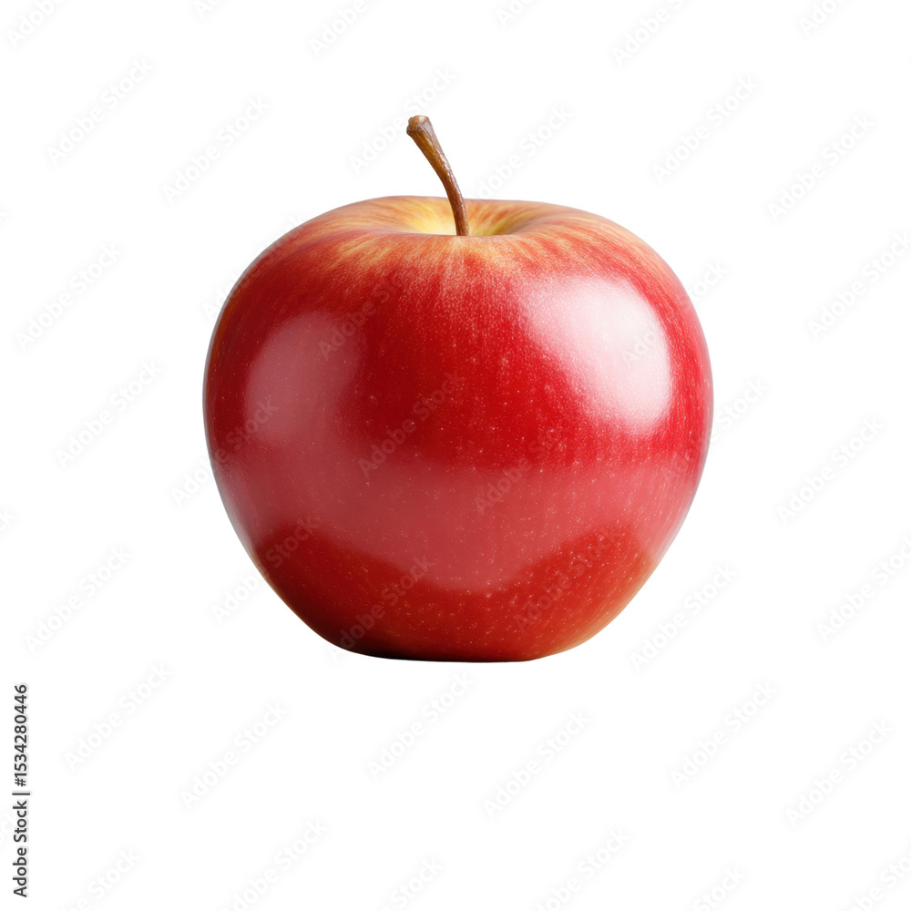 Poster fresh red apple isolated on white background displaying juicy texture and vibrant color for healthy 