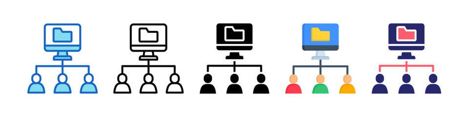 Data Sharing Multiple Style Icon Set Collection.