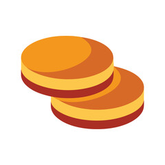 mini pancakes delicious fast food item color vector illustration on white background