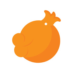 orange chicken delicious fast food item color vector illustration on white background