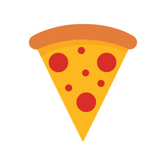 pepperoni pizza delicious fast food item color vector illustration on white background