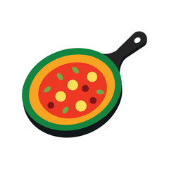 personal pan pizza delicious fast food item color vector illustration on white background