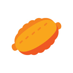sausage biscuit delicious fast food item color vector illustration on white background
