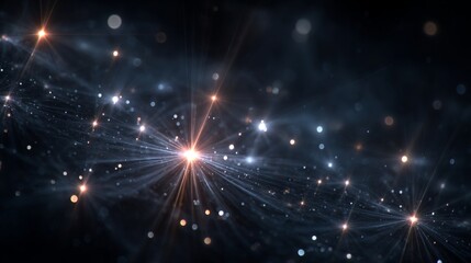 Obraz premium Abstract Cosmic Background with Glowing Stars and Particles