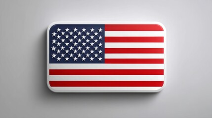 American Flag Graphic: Red White Blue Rectangular Icon