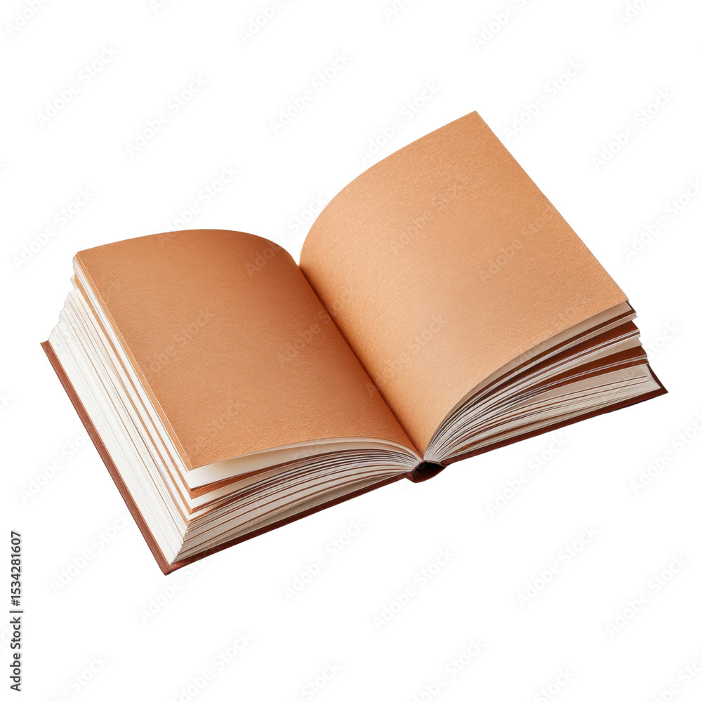 Poster open blank book with empty pages for writing or drawing in minimalist style on a white background tr