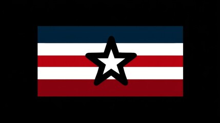 Red White Blue Flag With A Black Star