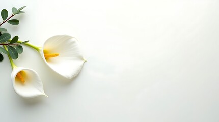 Minimal ivory canvas background with floral accents on the left, soft shadows, and a clean center for text or branding.