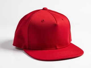 Fototapeta premium Red Baseball Cap Isolated Studio Shot