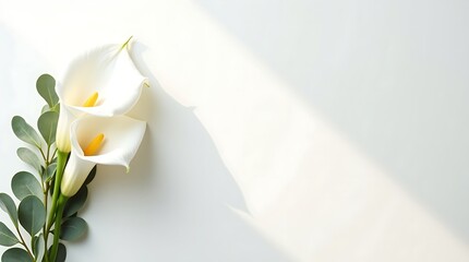 Minimal ivory canvas background with floral accents on the left, soft shadows, and a clean center for text or branding.