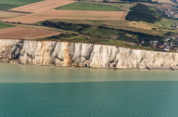 vue aérienne de falaise près de Dieppe en France