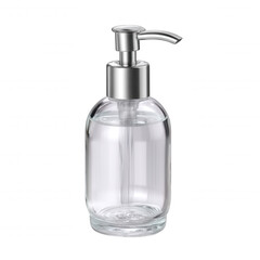 Obraz premium Clear Glass Soap Dispenser with Metal Pump Isolated