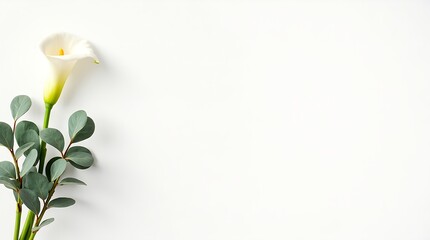 Minimal ivory canvas background with floral accents on the left, soft shadows, and a clean center for text or branding.