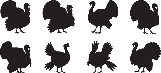 Turkey cock bird poultry animal silhouette. Good use for logo, symbol, mascot, web icon, sticker, sign, or any design you want. Easy to use.