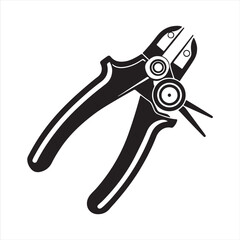 manual cable cutter silhouette vector