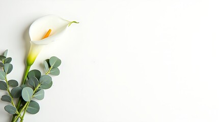 Minimal ivory canvas background with floral accents on the left, soft shadows, and a clean center for text or branding.