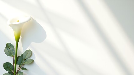 Minimal ivory canvas background with floral accents on the left, soft shadows, and a clean center for text or branding.