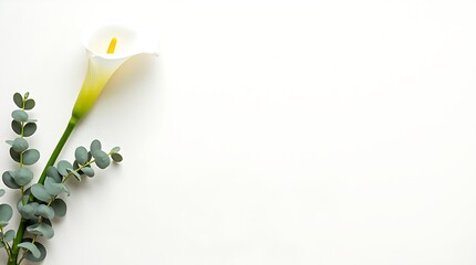 Minimal ivory canvas background with floral accents on the left, soft shadows, and a clean center for text or branding.