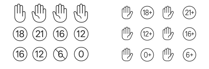 A collection of age restriction symbols illustrates different age limits clearly