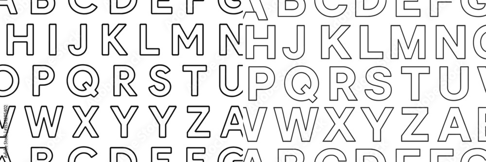 Aufkleber vector flat illustration of alphabet letters arranged in a grid pattern for educational and design p