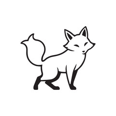 Vector art of a stylized fox vector illustration, isolated on white background