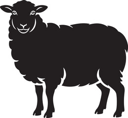 sheep animal silhouette vector art illustration isolated on transparent background