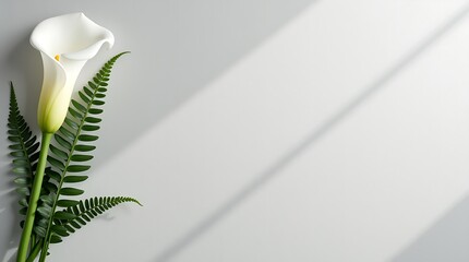 Minimal ivory canvas background with floral accents on the left, soft shadows, and a clean center for text or branding.