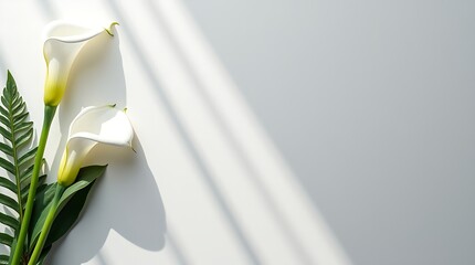 Minimal ivory canvas background with floral accents on the left, soft shadows, and a clean center for text or branding.